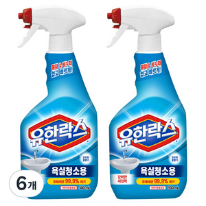 유한락스 욕실청소용 세정제, 500ml, 6개