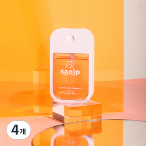 saeip 휴대용 손소독제 스프레이 선물용 자몽, 40ml, 4개