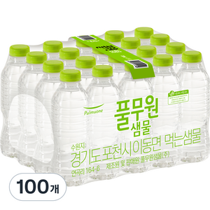 풀무원샘물 무라벨 생수, 330ml, 100개