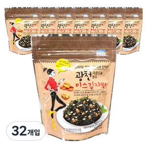 광천 아몬드 & 호두 미스김자반, 40g, 32개