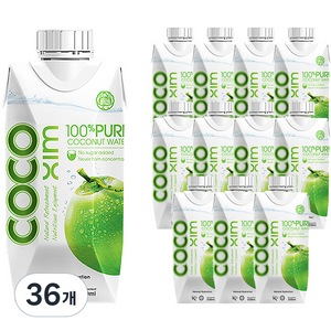 코코씸 100프로 퓨어 코코넛 워터, 330ml, 36개