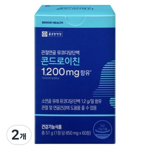 종근당건강 관절연골 뮤코다당단백 콘드로이친 1200mg, 60정, 2개