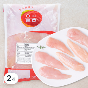 올품 닭안심 진공팩 (냉장), 1kg, 2개