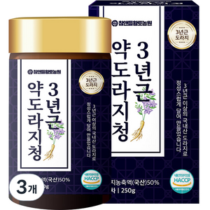 참앤들황토농원 3년근 약도라지청, 250g, 3개