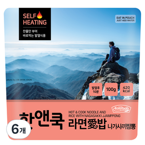 이지밥 핫앤쿡 라면애밥 나가사끼짬뽕, 100g, 6개