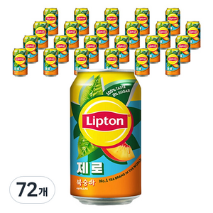 립톤 제로 복숭아 아이스티, 72개, 355ml