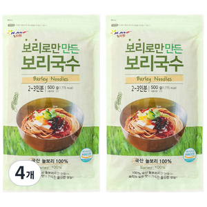 효자원 보리로만 만든 보리국수, 500g, 4개