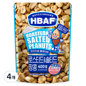 바프 로스티드 앤 솔티드 땅콩, 400g, 4개