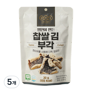 오희숙전통부각 찹쌀 김 부각, 30g, 5개