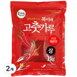 복이네먹거리 중국산 고춧가루 상 조금매운맛 김치용, 1kg, 2개