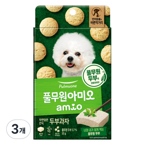 풀무원아미오 강아지 자연담은 간식, 두부맛, 50g, 3개