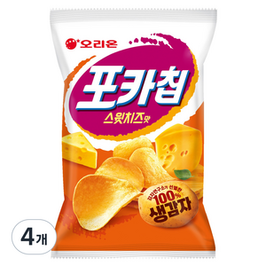 오리온 포카칩 스윗치즈맛 감자스낵, 4개, 60g