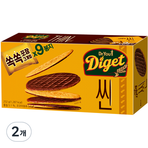 오리온 다이제 씬 비스켓 9p, 252g, 2개