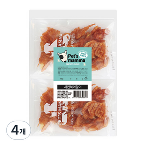 펫츠맘마 강아지 치킨 북어 말이, 치킨+북어 혼합맛, 120g, 4개