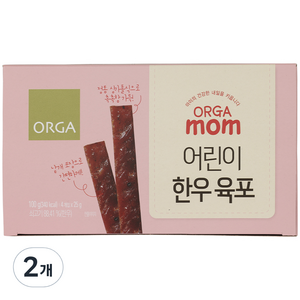 올가맘 어린이 한우 육포 25g x 4p, 순한맛, 2개, 100g