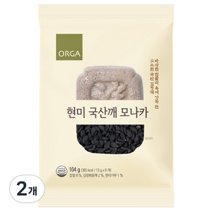 올가홀푸드 현미 국산깨 모나카, 104g, 2개