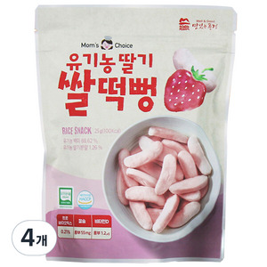 맛있는풍경 유기농 딸기 쌀떡뻥, 딸기맛, 25g, 4개