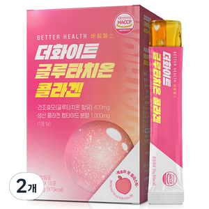 더존건강 배럴헬스 더화이트 글루타치온 콜라겐 젤리 스틱 복숭아맛 15p, 300g, 2개