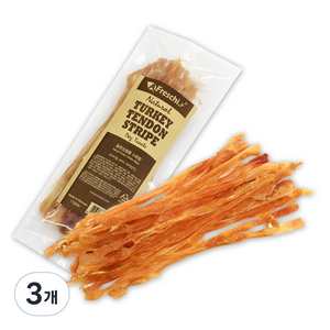 프레스키 강아지 터키 텐던 츄 스트립 건조 간식, 칠면조 힘줄, 75g, 3개