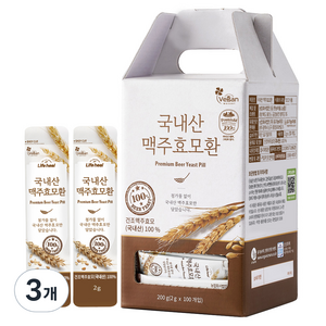 라이프힐 국내산 맥주효모환, 200g, 3개