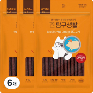 내츄럴랩 견 탐구생활 건조간식, 이베리코돼지고기, 100g, 6개