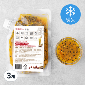 자일로스 담은 수제과일청 패션후르츠 (냉동), 500g, 3개