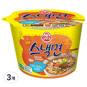 오뚜기 스낵면 컵라면 90g, 3개