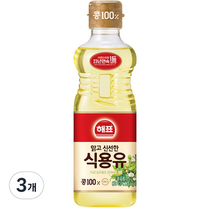 해표 식용유, 500ml, 3개