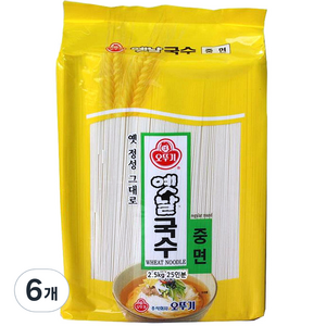 오뚜기옛날 국수 중면, 2.5kg, 6개