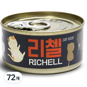 테비토퍼 고양이 리첼 캔, 참치, 80g, 72개