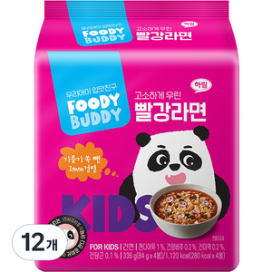 푸디버디 빨강라면, 84g, 12개