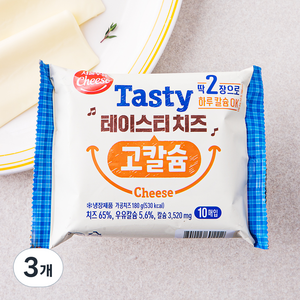 서울우유치즈 테이스티 치즈 고칼슘 10매입, 180g, 3개