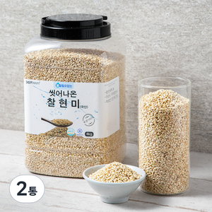 씻어나온 찰현미, 4kg, 2통