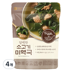 아워홈 담백한 소고기 미역국, 300g, 4개