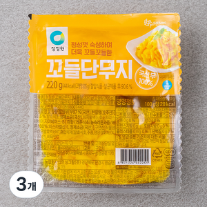 청정원 꼬들단무지, 220g, 3개