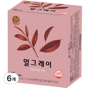 우리차 송원식품 얼그레이, 6개, 1.5g, 40개입