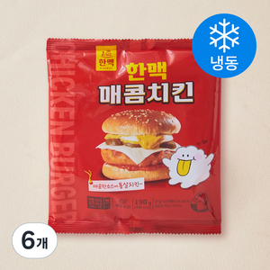 한맥 매콤치킨 햄버거 (냉동), 190g, 6개