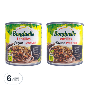 봉듀엘 렌틸콩통조림, 400g, 6개