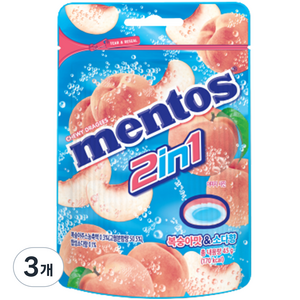 멘토스 2in1 피치소다 캔디, 45g, 3개