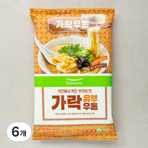 풀무원 가락 유부우동 2인분, 425.2g, 6개