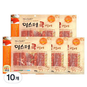 도그펜시아 미스터쿡 강아지 간식 큐브&슬라이스 혼합, 연어맛, 300g, 10개