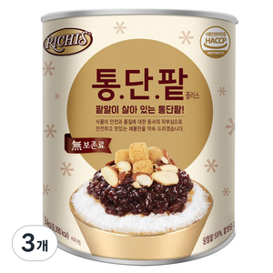 리치스 통단팥 플러스, 3kg, 3개