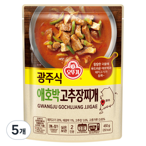 오뚜기 광주식 애호박 고추장찌개, 450g, 5개