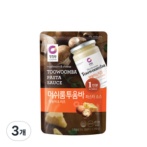 청정원 싱글 파우치 머쉬룸 투움바 소스, 150g, 3개