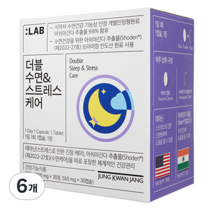 정관장LAB 더블 수면 스트레스케어, 30회분, 6개