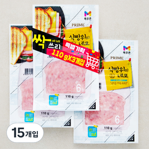 프라임 식빵위의 네모 햄, 15개입, 110g