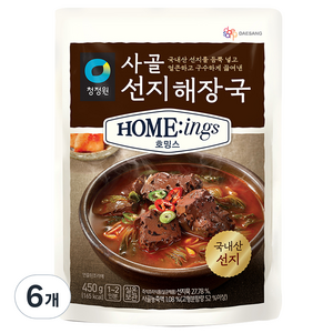 청정원 호밍스 사골선지해장국, 450g, 6개