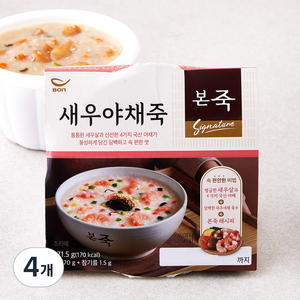 본죽 새우 야채죽, 271.5g, 4개