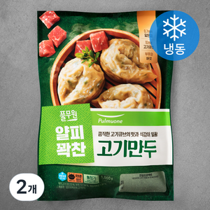 풀무원 얇은피 꽉찬속 고기만두 (냉동), 1kg, 2개