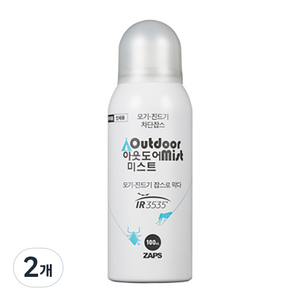 잡스 아웃도어 미스트 해충기피 스프레이, 100ml, 2개